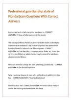 Professional guardianship state of Florida Exam Questions With Correct Answers