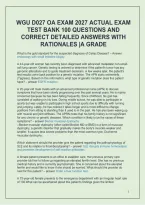 WGU D027 Advanced Pharmacology OA Exam 2027 &vert; 100 Questions and Answers with Rationales &vert; A Grade&NewLine;