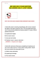 Med Surg Hesi V2 Exam Questions &NewLine; And Answers 2026-27 Latest Version
