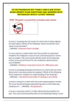 Ati Pn Pharmacology Form A And B And Study Guide Newest Exam
