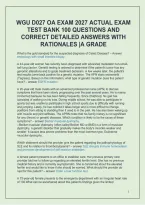 WGU D027 Advanced Pharmacology OA Exam 2027 &vert; 100 Questions and Answers with Rationales &vert; A Grade&NewLine;