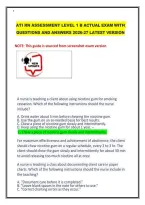 Ati Rn Assessment Level 1 B Actual Exam With Questions And Answers 2026-27 