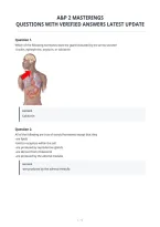 A&P 2 Masterings&NewLine;Questions With Verified Answers Latest Update