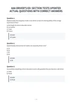 Aaa Driver's Ed&colon; Section Tests Updated&NewLine;Actual Questions With Correct Answers