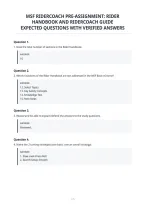 Msf Ridercoach Pre-Assignment&colon; Rider&NewLine;Handbook And Ridercoach Guide&NewLine;Expected Questions With Verified Answers