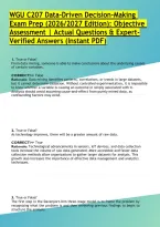 WGU C207 Data-Driven Decision-Making Exam Prep &lpar;2026&sol;2027 Edition&rpar;&colon; Objective Assessment &vert; Actual Questions & Expert-Verified Answers &lpar;Instant PDF&rpar; 