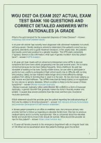 WGU D027 Advanced Pharmacology OA Exam 2027 &vert; 100 Questions and Answers with Rationales &vert; A Grade&NewLine;
