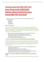 Herzing University NSG 524 Final Exam Study Guide &lpar;2026&sol;2027 Edition&rpar;&colon; Mental Health Nursing &vert; Actual Q&A PDF Download 