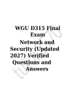 WGU D315 Network and Security Final Exam 2027 &vert; Verified Questions and Answers