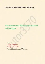 WGU D315 Network and Security 2027 &vert; Pre-Assessment&comma; Objective Assessment and Final Exam &vert; Questions and Answers