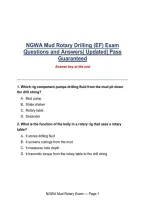 NGWA Mud Rotary Drilling &lpar;EF&rpar; Exam Questions and Answers&vert; Updated&vert; Pass Guaranteed