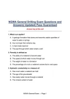 NGWA General Drilling Exam Questions and Answers&vert; Updated&vert; Pass Guaranteed