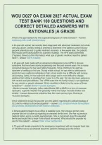 WGU D027 Advanced Pharmacology OA Exam 2027 &vert; 100 Questions and Answers with Rationales &vert; A Grade&NewLine;