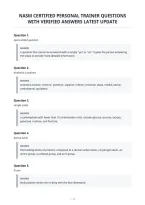 Nasm Certified Personal Trainer Questions&NewLine;With Verified Answers Latest Update