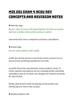 Mie 201 Exam 1 Ncsu Key&NewLine;Concepts And Revision Notes