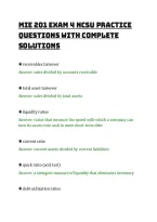 Mie 201 Exam 1 Ncsu Practice&NewLine;Questions With Complete&NewLine;Solutions