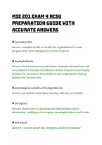 Mie 201 Exam 1 Ncsu&NewLine;Preparation Guide With&NewLine;Accurate Answers