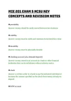 Mie 201 Exam 2 Ncsu Key&NewLine;Concepts And Revision Notes