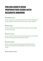 Mie 201 Exam 2 Ncsu&NewLine;Preparation Guide With&NewLine;Accurate Answers