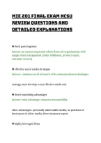 Mie 201 Exam 3 Ncsu Review&NewLine;Questions And Detailed&NewLine;Explanations