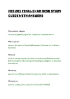 Mie 201 Exam 3 Ncsu Study&NewLine;Guide With Answer