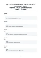 Nln Study Guide Prefixes&comma; Roots&comma; Suffixes &&NewLine;Vocabulary Words&NewLine;Updated Actual Questions With&NewLine;Correct Answers