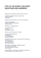 Utk Cci 150 Exam 3 Lisa Gary Questions And Answers