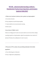 NR 565 - advanced pharmacology midterm - Chamberlain Practice Exam Questions and Answers Updated 2026&sol;2027&NewLine;