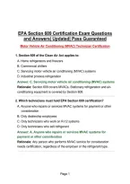 EPA Section 609 Certification Exam Questions and Answers&vert; Updated&vert; Pass Guaranteed