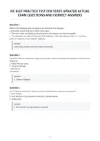 Nc Blet Practice Test For State Updated Actual&NewLine;Exam Questions And Correct Answers