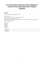 Acct 3350 Final Exam &lpar;Tax Year&rpar; Frequently&NewLine;Tested Actual Questions With Correct&NewLine;Answers&NewLine;
