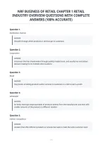 Nrf Business Of Retail Chapter 1 Retail&NewLine;Industry Overview Questions With Complete&NewLine;Answers &lpar;100&percnt; Accurate&rpar;&NewLine;
