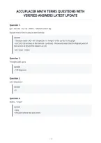 Accuplacer Math Terms Questions With&NewLine;Verified Answers Latest Update
