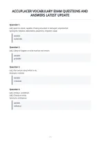 Accuplacer Vocabulary Exam Questions And&NewLine;Answers Latest Update&NewLine;
