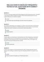 Nsg 2522 Exam &num;3 Oncology Frequently&NewLine;Tested Actual Questions With Correct&NewLine;Answers&NewLine;