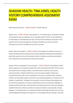 Shadow Health Tina Jones Comprehensive Health History Assessment &vert; Clinical Review & Documentation