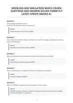 Modeling And Simulation Basics Course&NewLine;Questions And Answers Solved Correctly&NewLine;Latest Update Graded A&plus;