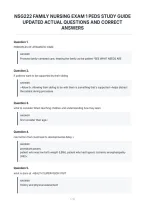 Nsg222 Family Nursing Exam 1 Peds Study Guide&NewLine;Updated Actual Questions And Correct&NewLine;Answers