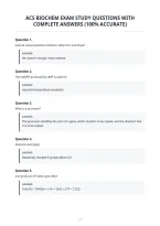 Acs Biochem Exam Study Questions With&NewLine;Complete Answers &lpar;100&percnt; Accurate&rpar;&NewLine;