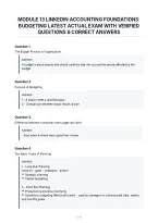 Module 13 Linkedin Accounting Foundations&colon;&NewLine;Budgeting Latest Actual Exam With Verified&NewLine;Questions & Correct Answers