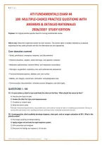 Ati Fundamentals Exam &num;4 &NewLine;100  Multiple-Choice Practice Questions With &NewLine;Answers & Detailed Rationales &NewLine;2026&sol;2027  Study Edition &NewLine;