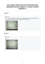 Acs Chem 1 Practice Test Questions And&NewLine;Answers Solved Correctly Latest Update&NewLine;Graded A&plus;
