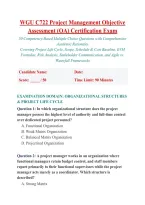 Spring Semester February 2026 WGU C722 Project Management Objective Assessment &lpar;OA&rpar; Exam Prep &vert; Project Life Cycle&comma; Scope Schedule & Cost Management&comma; Risk Analysis&comma; Stakeholder Communication&comma; Agile vs Waterfall Methods&comma; PM Tools & WGU OA Success Study Gui