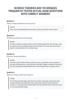 Ncmhce Theories And Techniques&NewLine;Frequently Tested Actual Exam Questions&NewLine;With Correct Answers&NewLine;