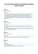 Act Math Questions With Verified Answers&NewLine;Latest Update