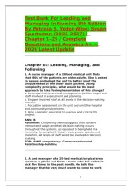 Test Bank for Leading and Managing in Nursing&comma; 8th Edition &lpar;Yoder-Wise & Sportsman&rpar; &ndash; Complete Chapters 1&ndash;25 with Questions&comma; Answers&comma; and Rationales &lpar;2026 Latest Update&rpar;&NewLine;&NewLine;