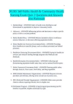 NURS 340 Public Health & Community Health Nursing Exam Quiz 2 Questions and Answers plus Rationale&NewLine;