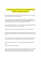 &NewLine;Pa Emission Certification Test Questions With Correct Answers 2026-2027&NewLine;