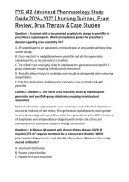PYC 612 Advanced Pharmacology Study Guide 2026&ndash;2027 &vert; Nursing Quizzes&comma; Exam Review&comma; Drug Therapy & Case Studies