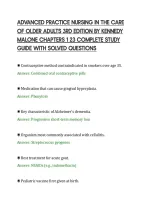 Advanced Practice Nursing In The Care&NewLine;Of Older Adults 3Rd Edition By Kennedy&NewLine;Malone Chapters 1 23 Complete Study&NewLine;Guide With Solved Questions&NewLine;